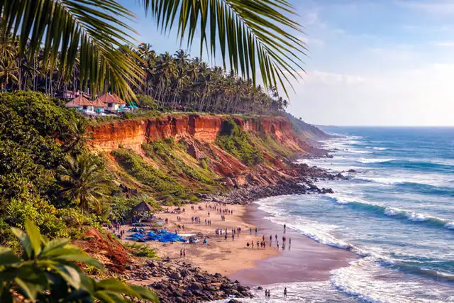 Varkala Cliff Beach Glowing In Tropical Light