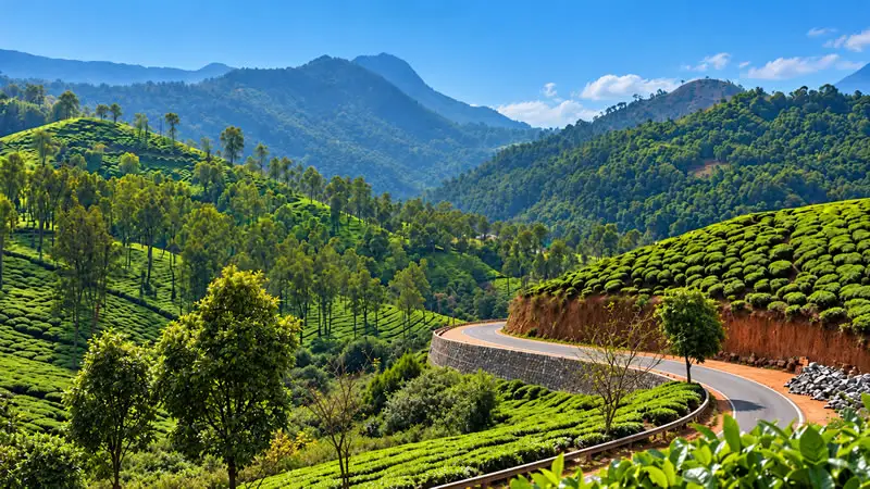 Kerala Tea Plantations Winding Hill Road